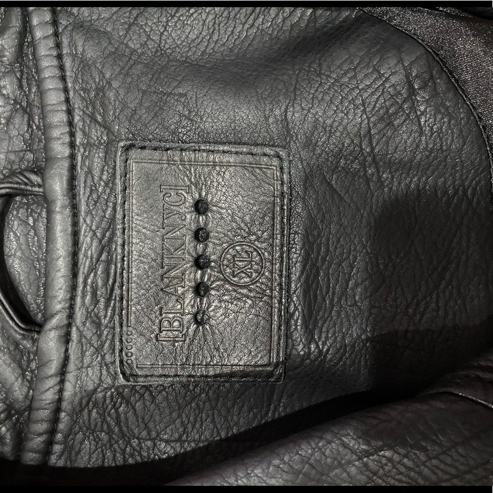 Blank NYC Black Faux Leather Moto Jacket with Gold Hardware - Picture 5 of 10